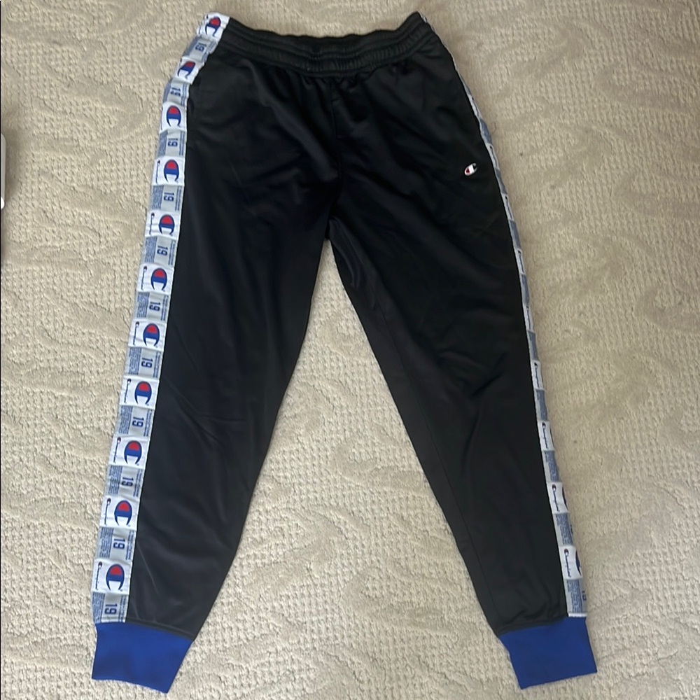 Champion Black and Blue Jogger Sweatpants